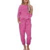 Ekouaer Womens Pajamas Set Long Sleeve Loungewear Soft Lounge Set Joggers with Pockets - 3 of 4