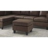 TiramisuBest Dark Brown Faux Leather Ottoman - 4 of 4