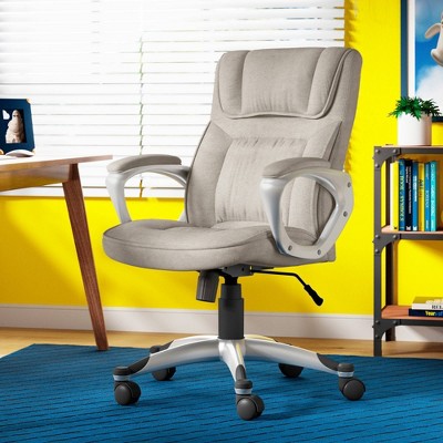 Gray High-Back Ergonomic Executive Office Chair with Lumbar Support