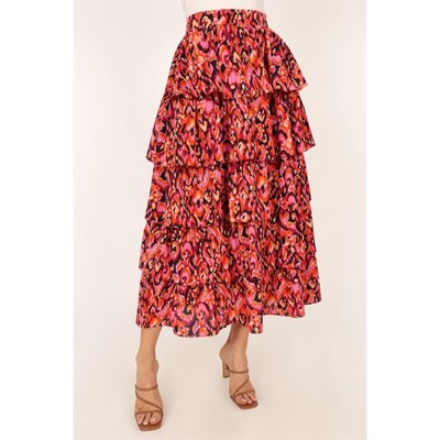 Petal And Pup Womens Carlotta Tier Midi Skirt : Target