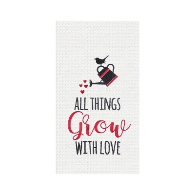 C&F Home Grow With Love Valentine's Day Embroidered Waffle Weave Kitchen Towel