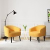 WestinTrends Alexandria 29" Wide Mid Century Modern Faux Shearling Barrel Accent Arm Chair (Set of 2) - 2 of 4