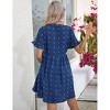 Clearlove Summer Dress Casual Lantern Sleeve V Neck Button Dress Swing Flowy Maternity Dresses - 4 of 4