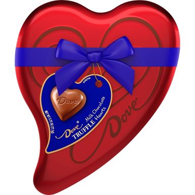 Dove Valentine's Day Milk Chocolate Truffles Heart Gift Box Valentine Candy Tin - 2.72oz