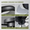 Ludomide Ceiling Fans with Lights, Flush Mount Ceiling Fan with Lights and Remote, 6 Wind Speeds Smart Low Profile Ceiling Fan for Bedroom-Black - 4 of 4