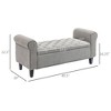 Aghana Digitals 50" Gray Storage Ottoman Bench with Rolled Arms, Button Tufted Velvet Top, Soft - 2 of 4