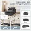 TIRAMISUBEST 2 PC Chaise Lounge Set, Chenille Single Sofa with Movable Ottoman, Upholstered Lazy Sleeper Armchair - 3 of 4