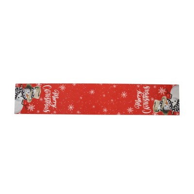 Unique Bargains Christmas Table Runner Polyester Red White 71x14 Inch 1Pc