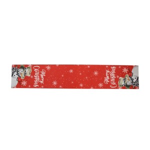 Unique Bargains Christmas Table Runner Polyester Red White 71x14 Inch 1Pc - 1 of 4