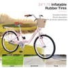 RISOKEYS Ladies Cruiser Bike,Single Speed Folding Steel Frame Bicycle with Front Basket & Rear Rack,Front Caliper Brake & Rear Band Brake - 3 of 4