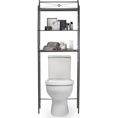 Black Steel 3-Tier Over-the-Toilet Storage Shelf