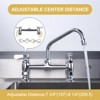 WOWOW Multi-functional Double-Handle Deck Mounted Commercial Standard Kitchen Faucet 8 in. Swivel Spout in Polished Chrome - 4 of 4