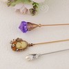 Anna-Kaci Classic Vintage 3Pcs Hat Pin Set with Rhinestone Teardrop and Pearl Accents for Scarves Lapels and Hat Accessories - 3pcs Bow - 4 of 4