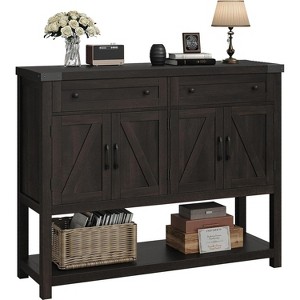 Sideboard Buffet Cabinet, Modern Farmhouse Coffee Bar Cabinet w/4 Doors, 2 Drawers & an Open Shelf, Wooden Console Table for Kitchen, Living Room - 1 of 1