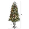 Nearly Natural 4-ft English Pine Tree with 100 Warm White LED Lights and 413 Bendable Branches in Decorative Urn - 2 of 4