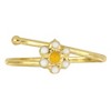 EVERLY JEWELRY | 14K Yellow Gold Children's White and Yellow Enamel Daisy Flower Adjustable Ring - 2 of 4