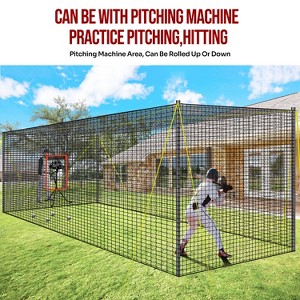 PLAYAPUT30FT x 12FT x 8FT Batting Cage with Metal Frame, Black - 1 of 4