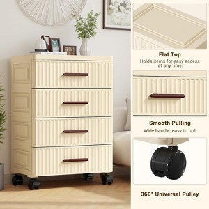 Coucheta Plastic Drawer Storage On Wheels, Storage Chest of Drawers Tall Dresser, Pull Out Storage Bins for Bedroom Night Stand Living Room - 1 of 4