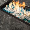 Gas Fire Table with Marble Tabletop, Lid and Rain Cover, Propane Wicker Fire Pit Desk for Backyard - 4 of 4