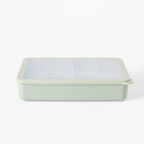 8 Compartment Large Plastic Snack Bento Box Sage Green - Figmint