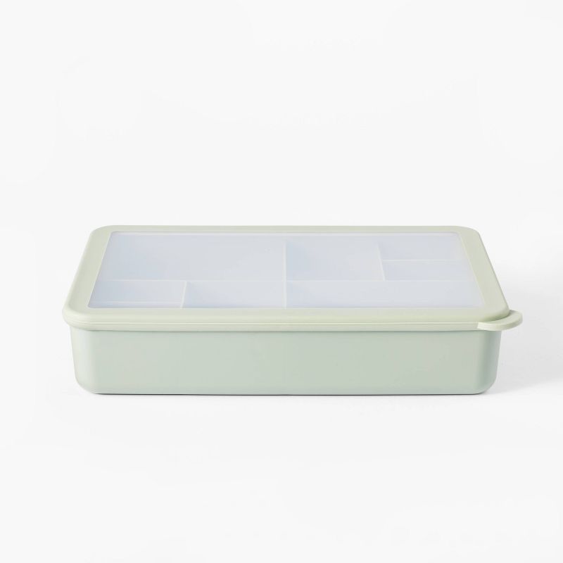 8 Compartment Large Plastic Snack Bento Box Sage Green - Figmint&#8482;, 1 of 5