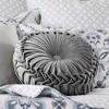 Maeve Neutral Round Velvet Pillow -Levtex Home - 2 of 3