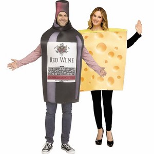 Fun World Adult General Sizing Wine & Cheese Couples Halloween Costume Apparel Sets 2pc - Red One Size - 1 of 1