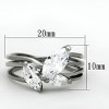 Slickblue Women’s Marquise CZ Ring in Polished Stainless Steel, Three-Stone Style, Silver Tone, size 5–10 - 2 of 4
