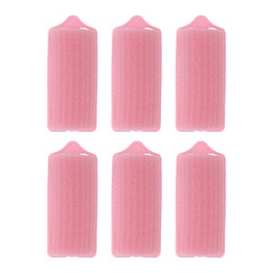 Unique Bargains Women's Sponge Foam Hair Roller 2.99"x1.26" Pink 6 Pcs - 1 of 4