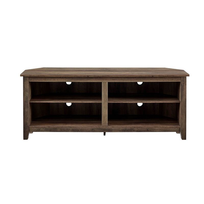 Transitional 4 Cubby Wood Open Storage Corner TV Stand for TVs up to 65" - Saracina Home, 4 of 12