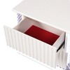 KIGFTSOD Contemporary Style 2-Drawer Nightstand Made with Diamond-Patterned Side Accents with LED Lighting,White - 4 of 4