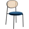 LeisureMod Ravenna 63" Rectangular Wood Dining Table with 6 Euston Wicker Dining Chairs - 3 of 4