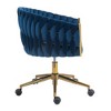 CAVINAS Modern Lambswool Office Chairs with Adjustable Legs, Home Office Desk Chairs with Hand Made Woven Backrest, Vanity Chairs with Wheels - 4 of 4