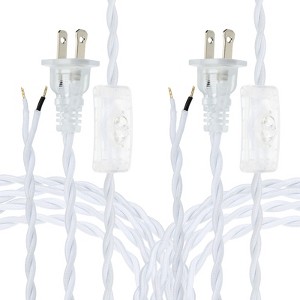 Unique Bargains Vintage Stripped Ends Twisted Cloth Covered Lamp Wires with Button and Plug 2 Pcs - 1 of 4