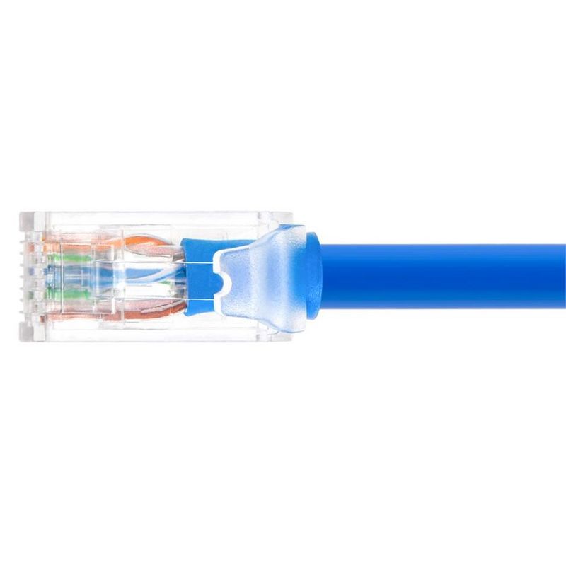Monoprice Cat6A Component Level Patch Cable - 1ft - Blue, UTP, 24AWG, 500MHz, Pure Bare Copper, Snagless RJ45, Ethernet Cable - Micro SlimRun Series, 4 of 7