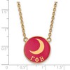 Black Bow Jewelry 14k Yellow Gold Plated Sterling Silver Gamma Phi Beta Greek Life Necklace 18 Inch - 2 of 4