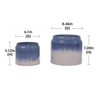 VisioGear 2PCS Gradient Ceramic Flowerpot, Modern Planter for Patio, Garden, Windowsill, White&Blue, 8.47"*8.47"*7.29" - 3 of 4