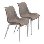 Set of 2 Encanto Dining Chairs Gray/Silver - ZM Home