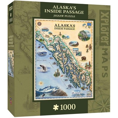 MasterPieces Inc Xplorer Maps Alaska Inside Passage Map 1000 Piece Jigsaw Puzzle