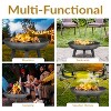 Sunnydaze Outdoor Camping or Backyard Round Cast Iron Rustic Fire Pit Bowl with Handles - 3 of 4