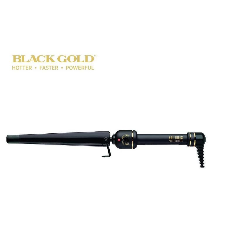HOT TOOLS Black Gold 1 1/4" Extra-Long Salon Tapered Curling Iron Model #HO-HT1852XLBG, 2 of 12