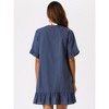 Allegra K Women's Button Front Ruffle Hem Swimsuit Beach Bikini Cover Ups - 4 of 4