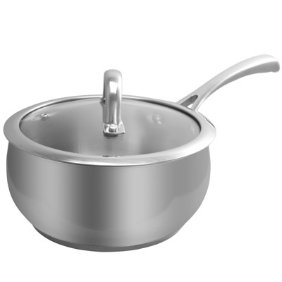 Oster Derrick 2 Qt Apple-Shaped Sauce Pan with Lid in Silver