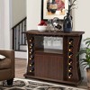 Costway Rolling Buffet Sideboard Wooden Bar Storage Cabinet w/ Wine Rack & Glass Holder - 2 of 4