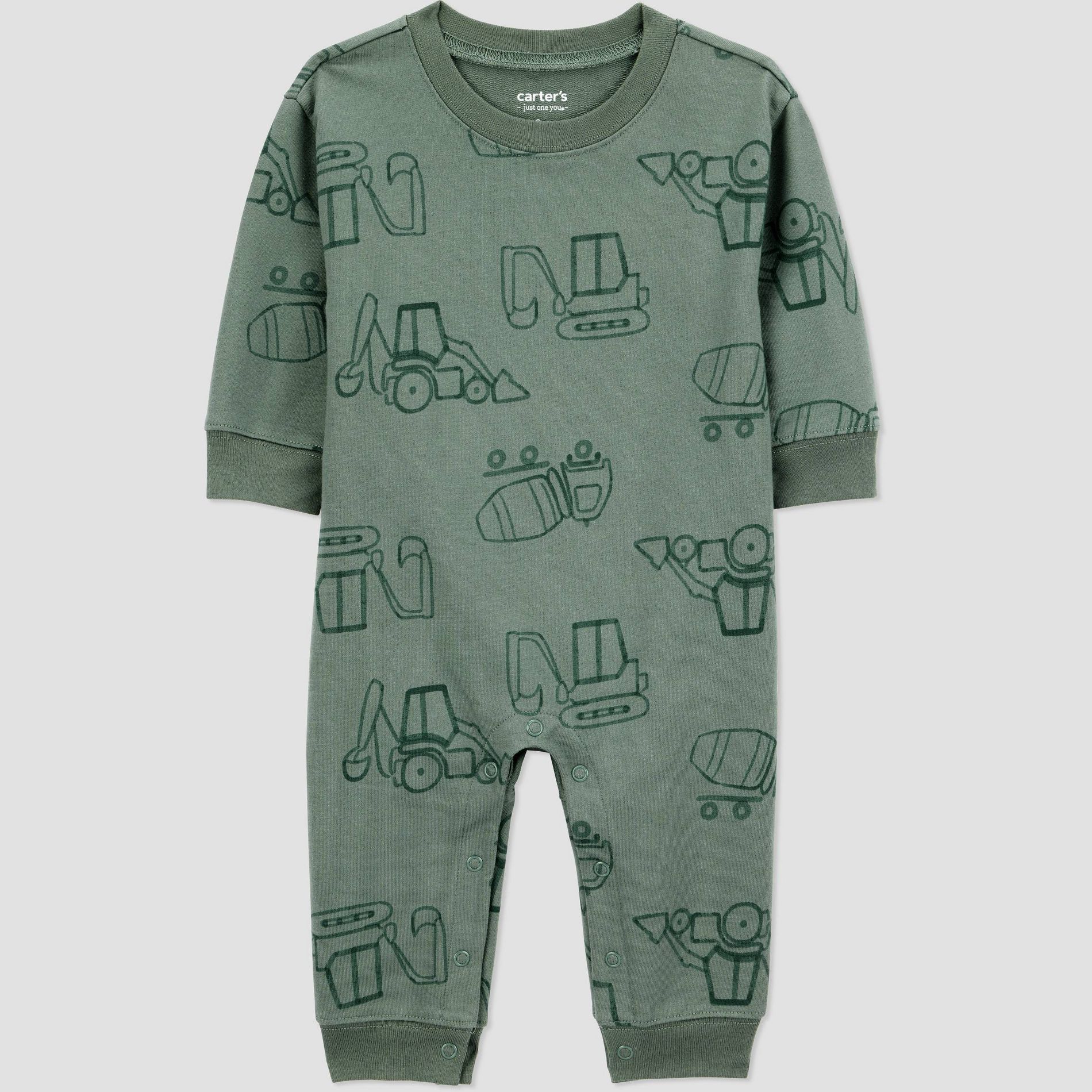 Carter's Just One You® Baby Boys' Construction Long Sleeve Romper - Green