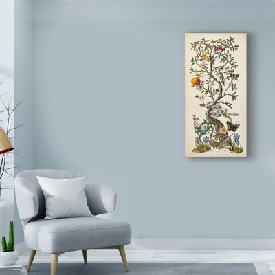 Chinoiserie Natura I Canvas Art with Owl and Pheasant, 32" x 16"