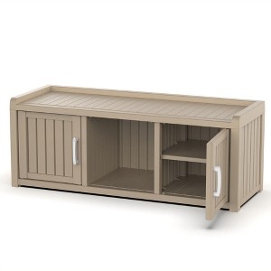 CAVINAS Shoe Cabinet, Storage Bench with Doors for Entryway & Hall - 1 of 4