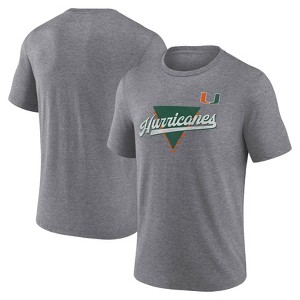 NCAA Miami Hurricanes Men's Gray Triblend T-Shirt - 1 of 3