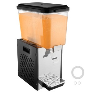 VEVOR Commercial Beverage Dispenser, 18 L Juice Dispenser, 300W 304 Stainless Steel Food Grade Drink Machine with 45°F-54°F Cooling Temperature - 1 of 4
