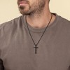 Turandoss 2 PCS Black Silver Cross Necklace for Men Boys, Stainless Steel Inspirational Text Pendant Necklaces, Birthday Gifts for Men Boy, 20Inches - 3 of 4